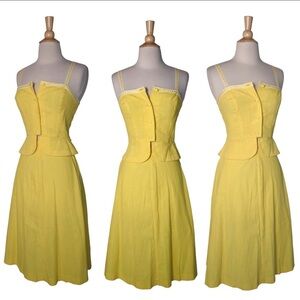 Vintage Two Piece Yellow Skirt Set